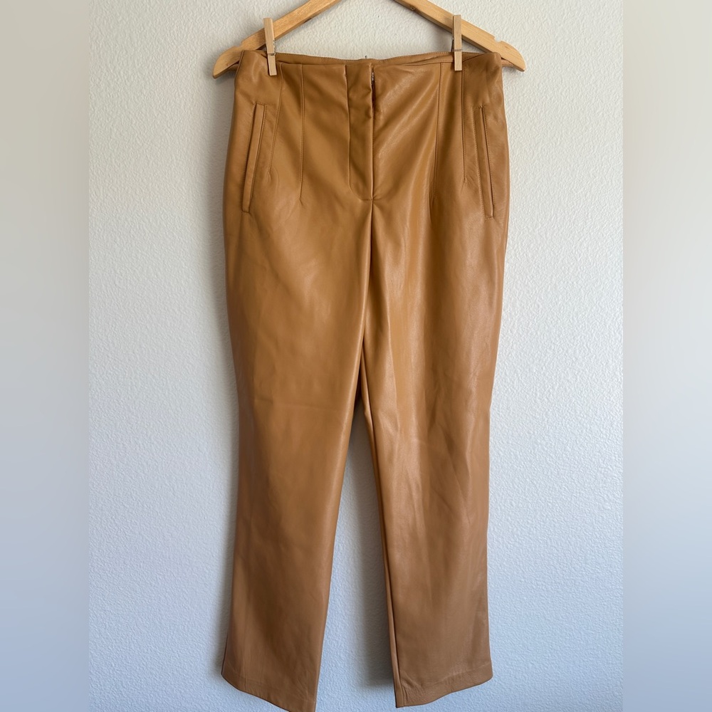 Rachel Zoe Camel Faux Leather Trousers
